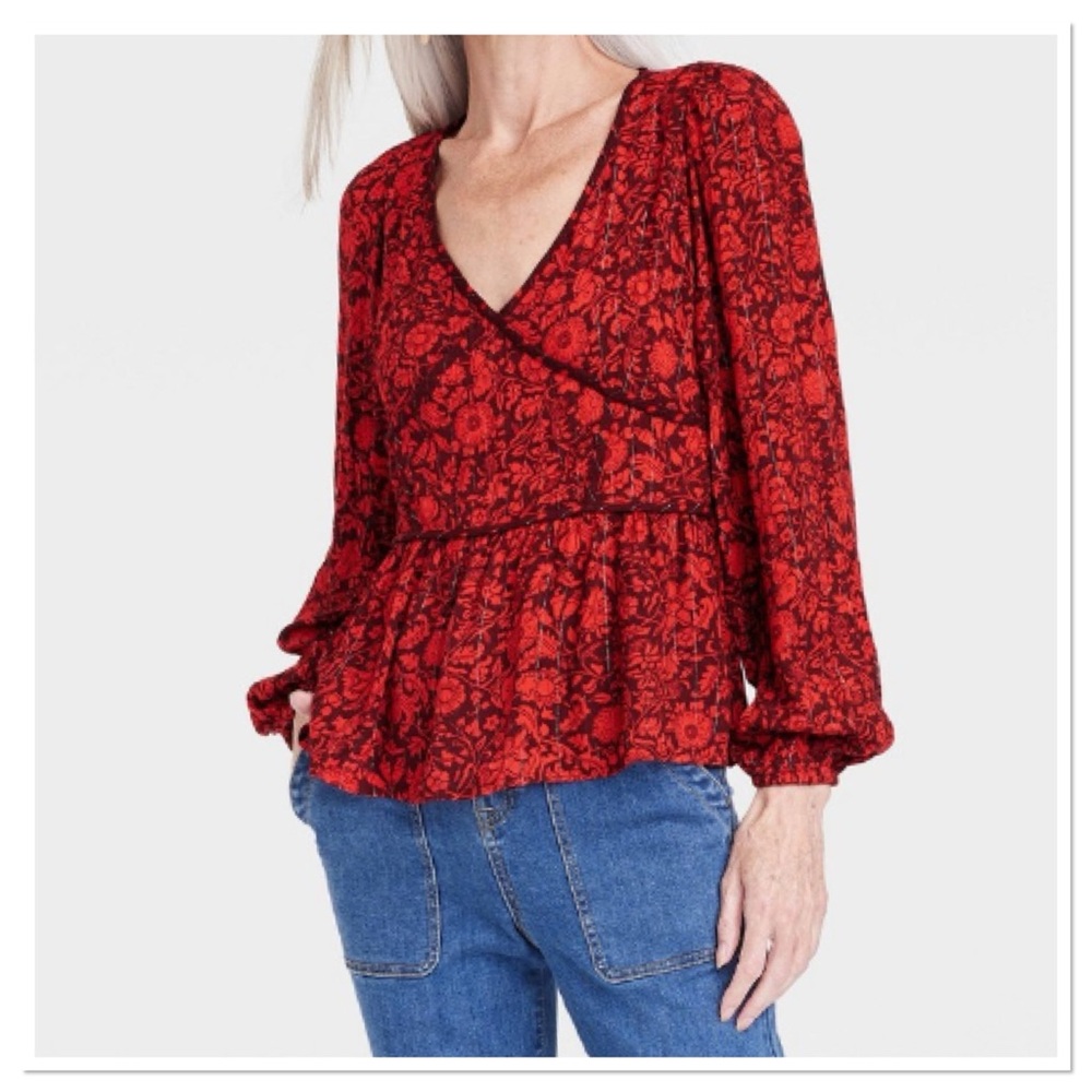 Knox Rose Women’s Boho Floral Pleated Blouse